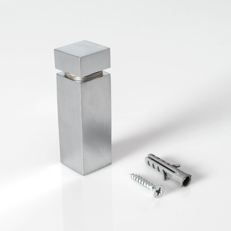 OUTWATER Square Standoff, 3/4 in Sq Sz, Square Shape, Steel Chrome 3P1.56.00866
